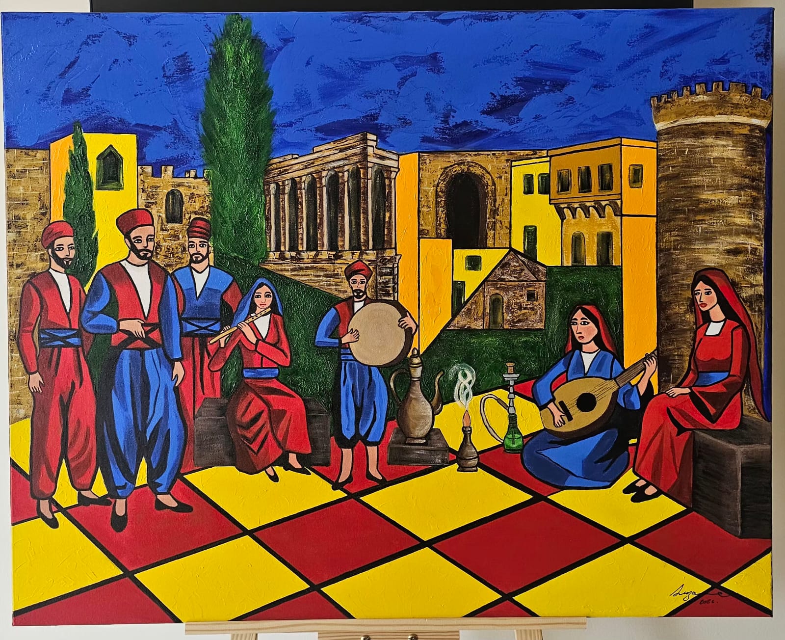 Heritage of the Village — Lebanese folklore artwork by Suzane Hassan